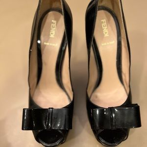 Fendi black platform heels